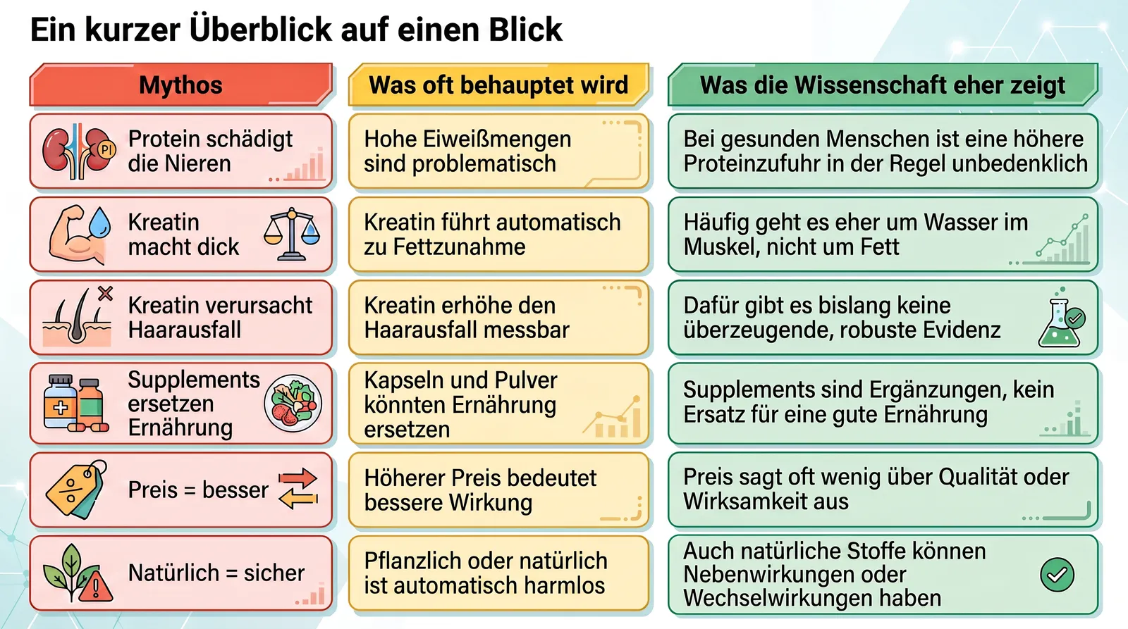 Abbildung zum Artikel: 7 Supplement-Mythen: Was stimmt wirklich?