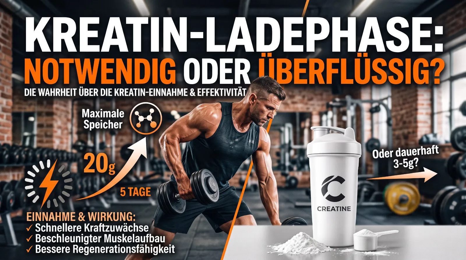 Beitragsbild zum Artikel: Kreatin-Ladephase: Notwendig oder überflüssig?
