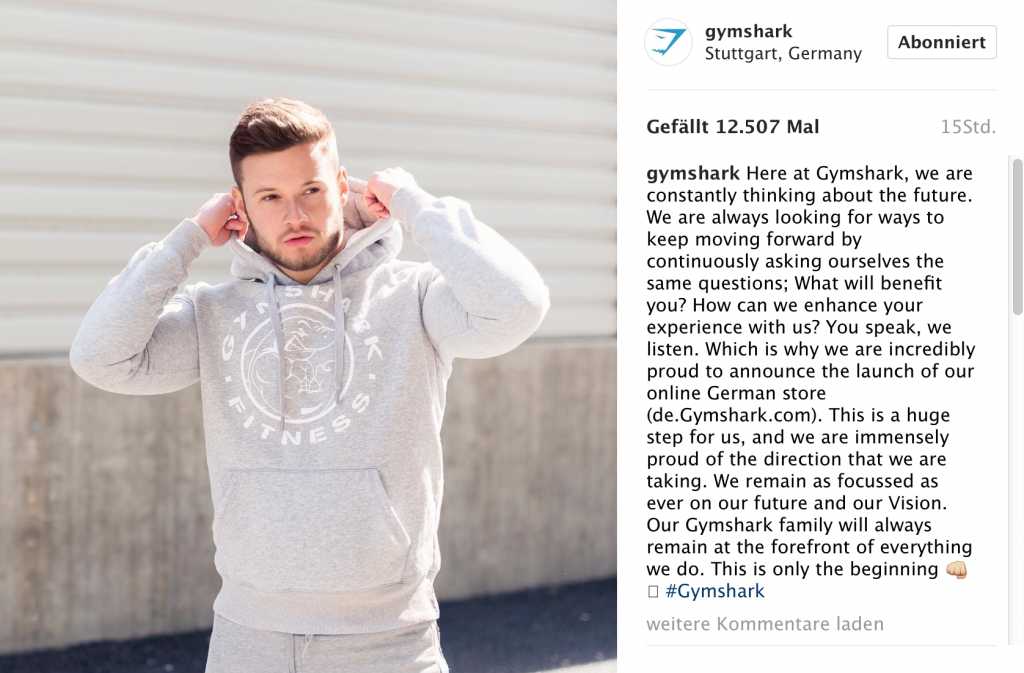 das offizielle Announcement auf Instagram mit neuem deutschen Athlet Inscope21