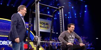 „Schlag den Henssler“: Wieviel Steffen Henssler tatsächlich auf der Bank drückt Steffen Henssler Bankdrücken