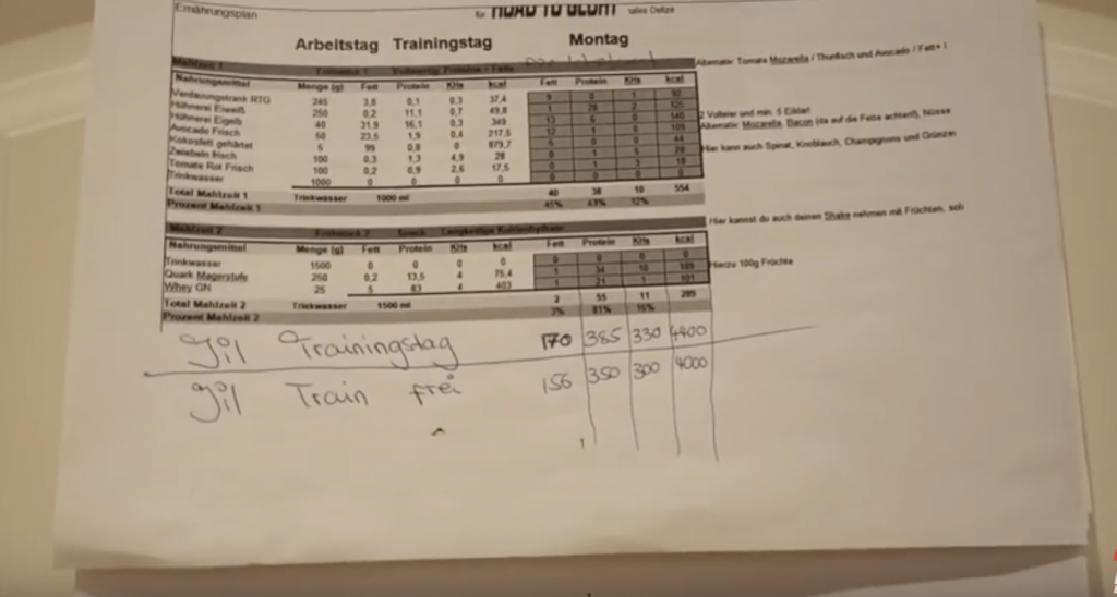 Jil Ernährungsplan FIBO 2018